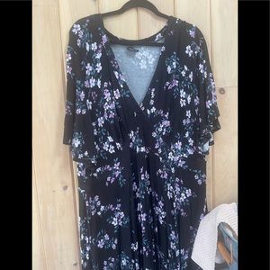 Torrid Black and Floral Maxi Dress Size  3